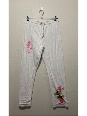 Y2K Disneyland Resort white Mickey Mouse graphic pajama pants (medium)